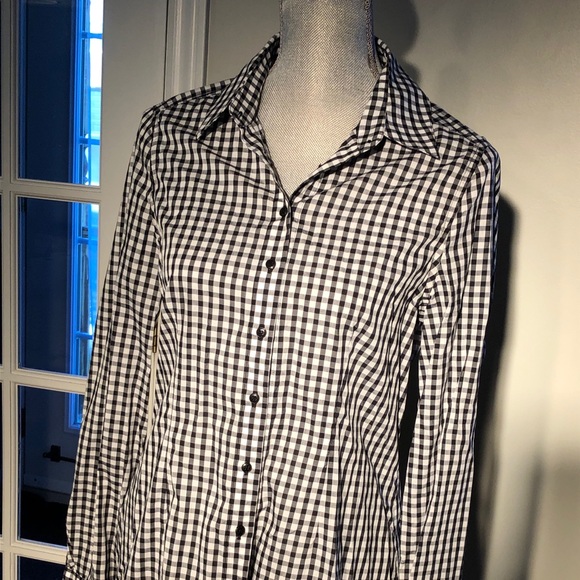 Guess black and White checkered blouse - Picture 2 of 6